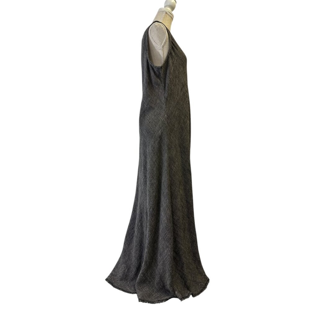 Eileen Fisher Maxi Dress Linen Blend Sleeveless Sz L Lagenlook Beachy Island - Picture 6 of 15